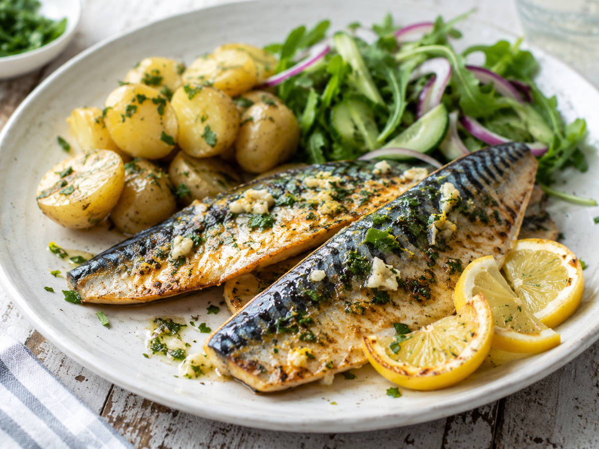 Easy Pan-Fried Cornish Mackerel with Lemon, Garlic & Herbs