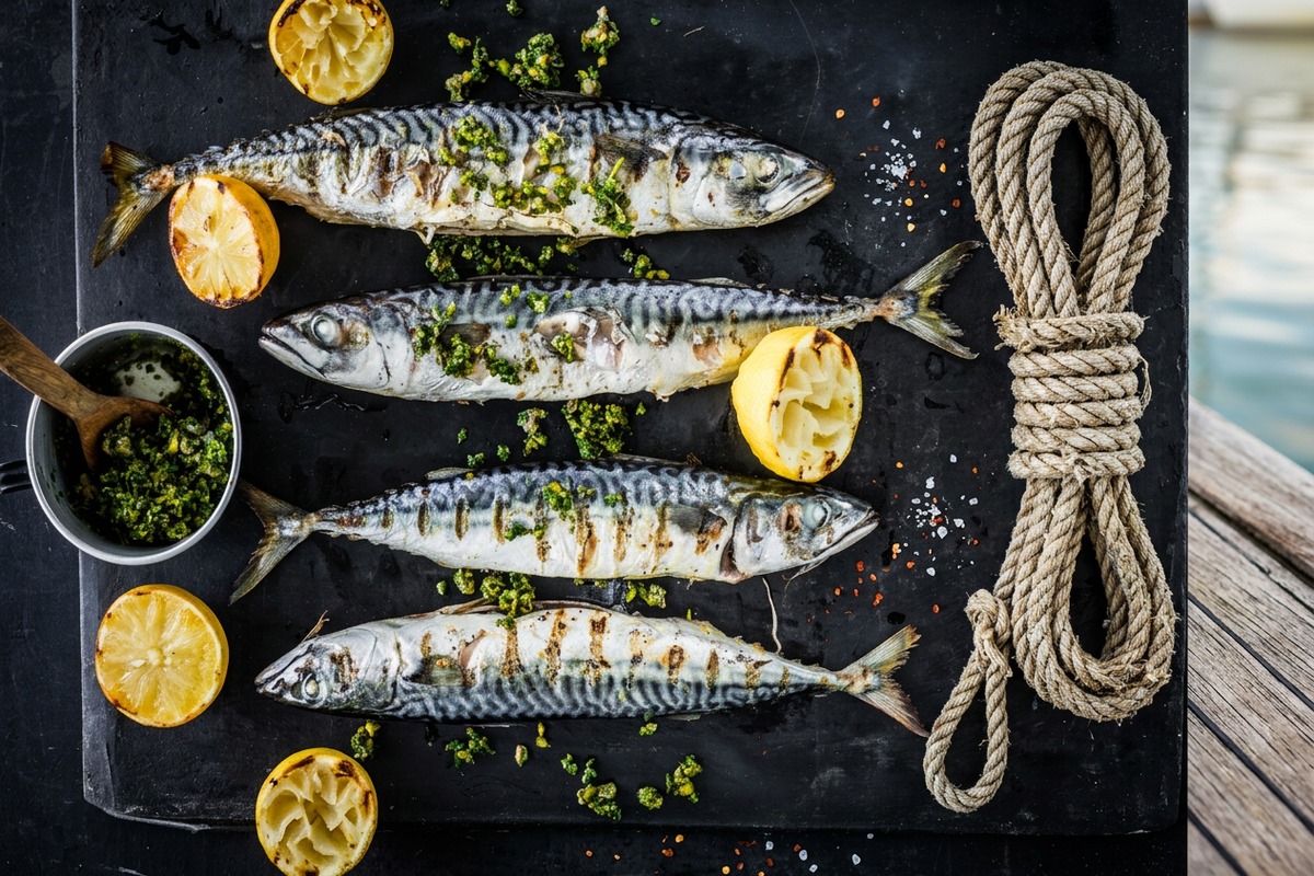 Grilled Mackerel with Fresh Lemon Dressing