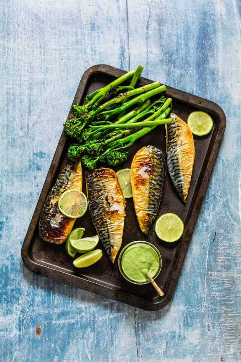 Grilled Mackerel with Asparagus &amp; Lemon