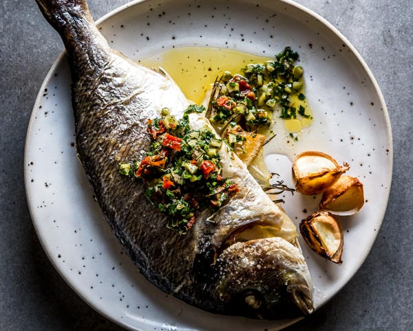 Baked Whole Fish with Lemon, Herb &amp; Garlic Butter